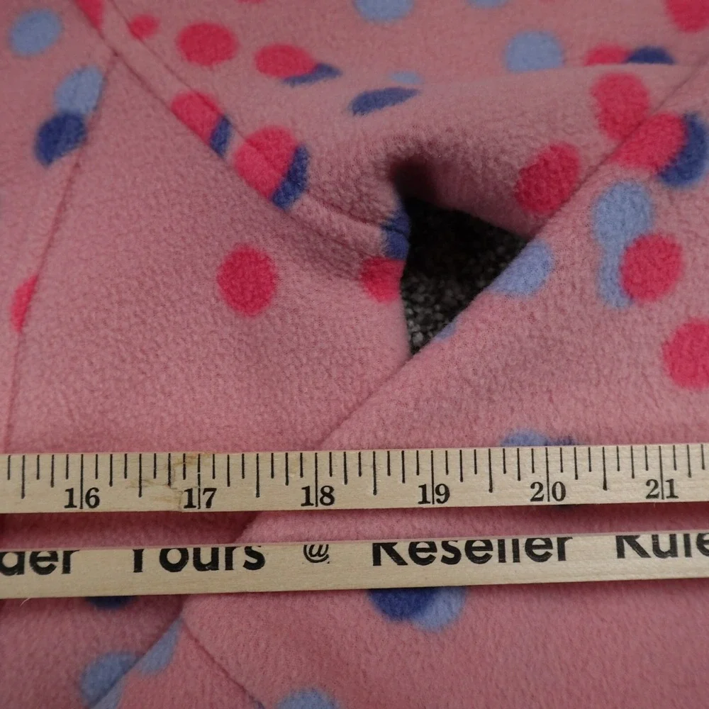 Columbia Sweater Girls XL 18/20 Pink Polka Dot Fleece Sweatshirt‎ Casual Preppy